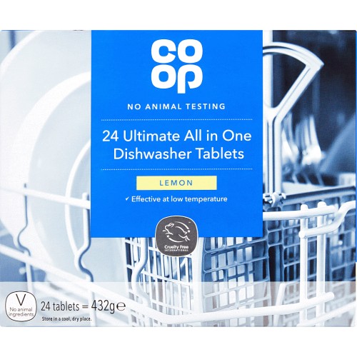 Coop 24 Ultimate All in One Dishwasher Tablets Lemon (432g) Compare