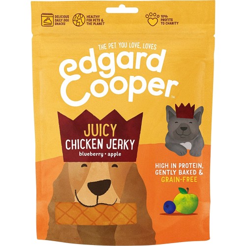 Edgard & Cooper Grain Free Jerkys with Chicken Blueberry & Apple Dog Treat (150g)