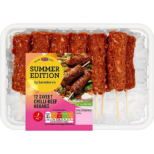 Sainsbury's Summer Edition Sweet Chilli British Beef Kebabs (12 x 720g