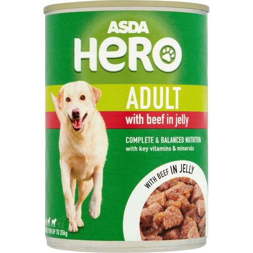 ASDA Hero Beef In Jelly Adult Dog Food Tin 400g Compare Prices 