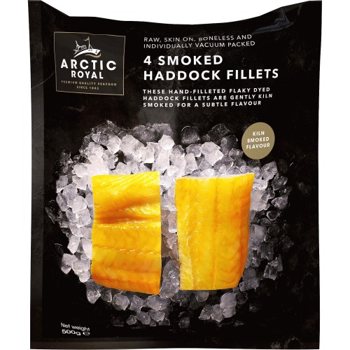 ARCTIC ROYAL 4 Smoked Haddock Fillets Kiln Smoked Flavour (500g) Compare Prices & Where To Buy