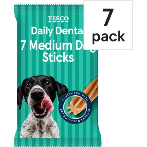 Tesco 7 Dental Sticks Medium Dog