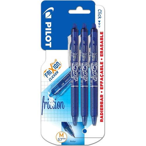 Pilot Frixion Erasable Gel Ink Rollerball Pen Fine 0.7mm Blue Each