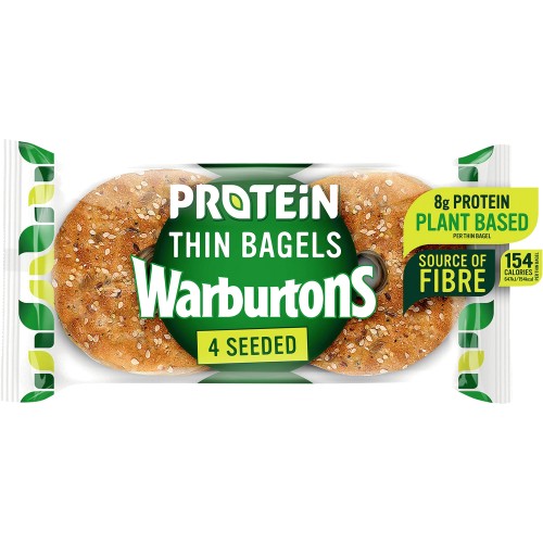 Warburtons Seeded Protein Thin Bagels (4)