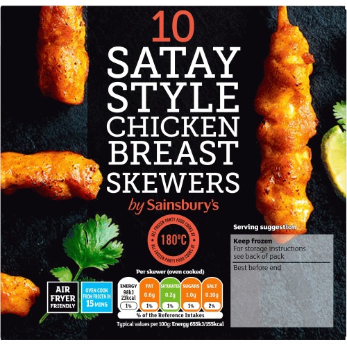 thumbnail interactive-video image 1 of Iceland Ready Cooked Chicken Breast Skewers 340g (Frozen) - Fully Cooked, Boneless, On Bamboo Skewers 1 of 6