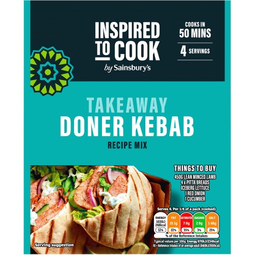 Sainsbury's Takeaway Doner Kebab Recipe Mix Inspired to Cook (38g