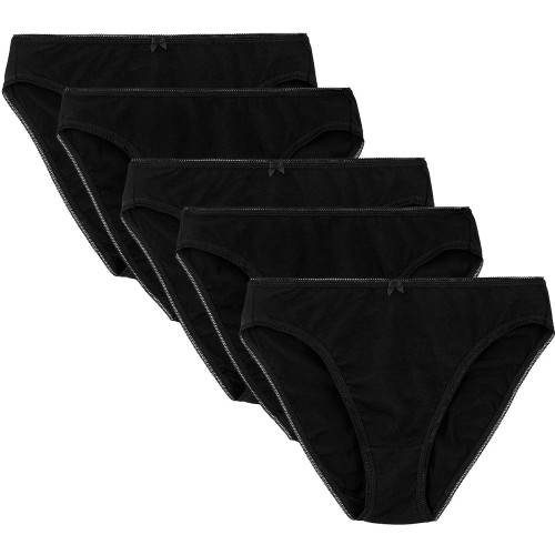 M&S Collection No VPL Cotton Modal High Leg Knickers, 5 Pack, 14