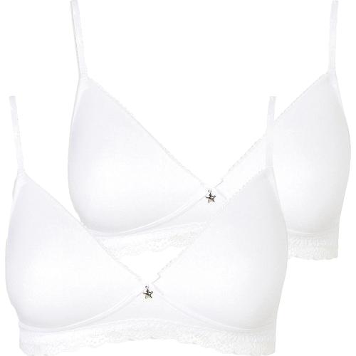 George White Lace Trim Non Wired First Bras 34AA (2) - Compare