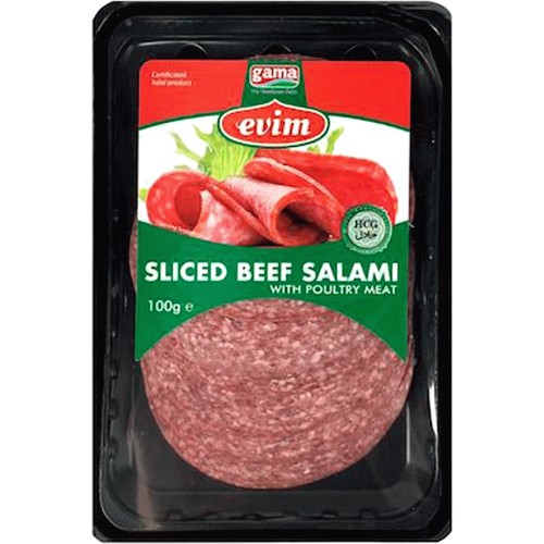 Evim Sliced Beef Salami (100g) Compare Prices Trolley.co.uk