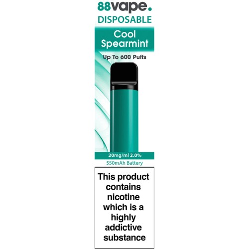 88Vape Disposable Cool Spearmint 600 Puffs (20mg) - Compare Prices & Where  To Buy - Trolley.co.uk