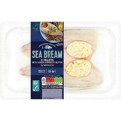 Sainsbury's ASC Sea Bream Fillets with Lemon & Parsley Butter (Ready to