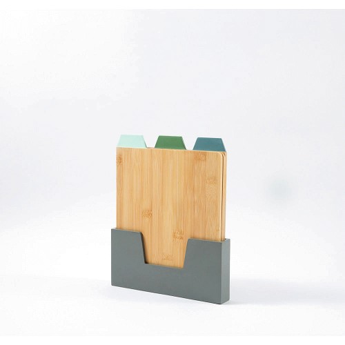Wooden chopping board on sale set with stand