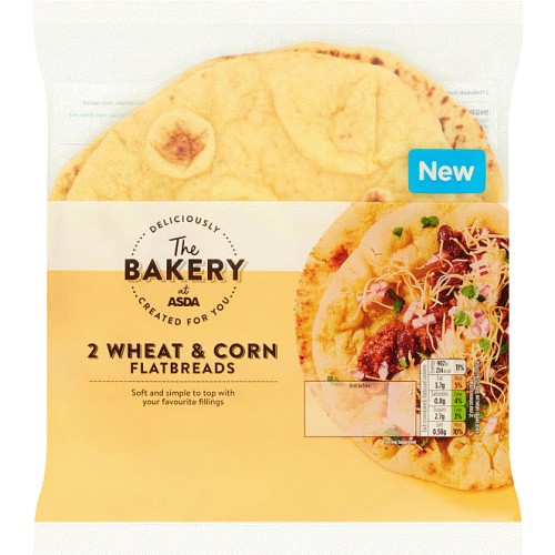 The BAKERY at ASDA 2 Wheat & Corn Flatbreads (2) Compare Prices