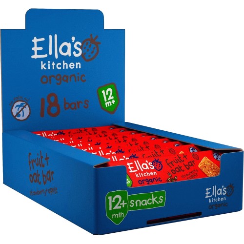 Ella's Kitchen Strawberry & Apple Organic Oat Bars 12 mths+ Multipack