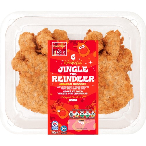 ASDA 6 Wonderful Jingle the Reindeer Chicken Nuggets (350g) Compare