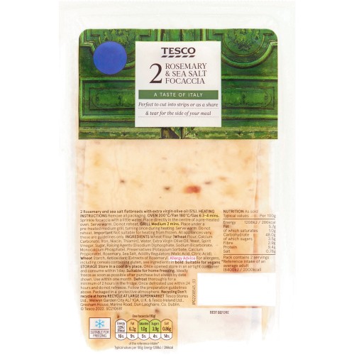 Tesco Rosemary & Sea Salt Focaccia Compare Prices & Where To Buy