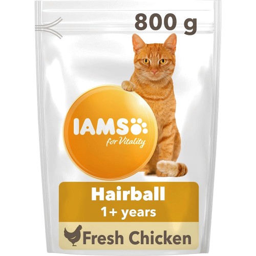 Iams For Vitality Hairball 1+ Years With Fresh Chicken (800g)
