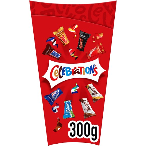 Celebrations Milk Chocolate Gift Box - Personalised 'Thank You' Sleeve, 385g Assorted Mini Chocolates & Biscuits