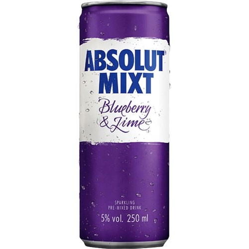 Absolut Mixt Blueberry & Lime Swedish Vodka PreMixed Can (250ml