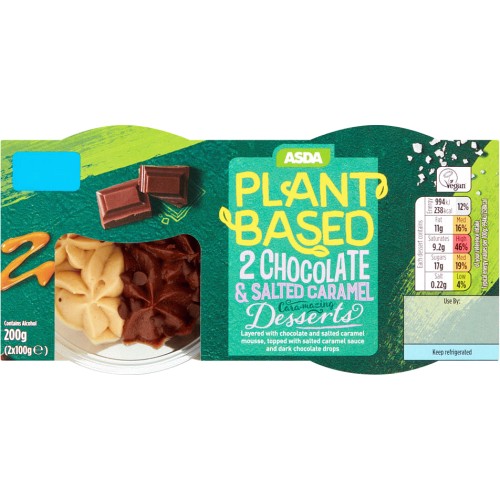 ASDA Plant Based Chocolate & Salted Caramel Desserts (2 x 100g