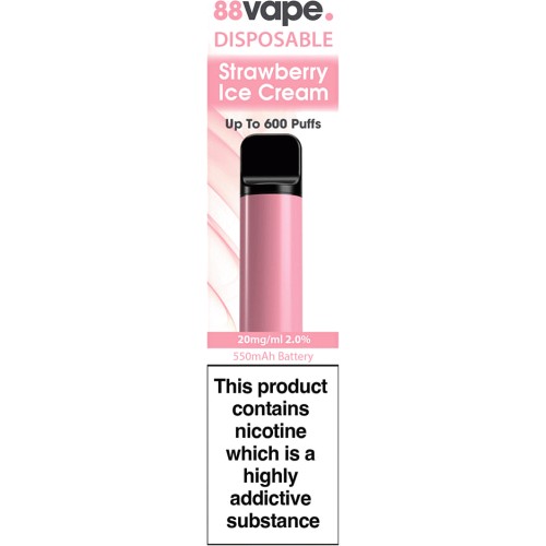 88 vape strawberry ice cream 88Vape Disposable Strawberry Ice Cream 600 Puffs (20mg) - Compare Prices &  Where To Buy