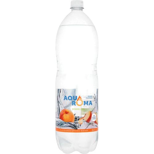 Aqua Roma Sparkling Peach Flavour Flavoured Spring Water (2 Litre ...