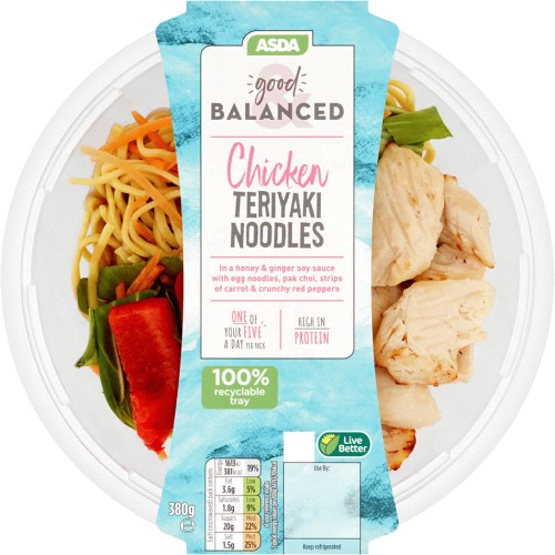 ASDA Good & Balanced Chicken Teriyaki Noodles (380g) Compare Prices