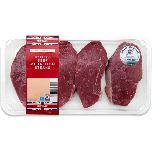 Ashfields 21 Day Matured Beef Medallion Steaks (700g) Compare Prices