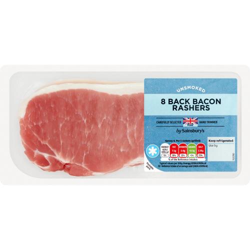 Sainsbury's Unsmoked Back Bacon Rashers (8 x 250g) Compare Prices