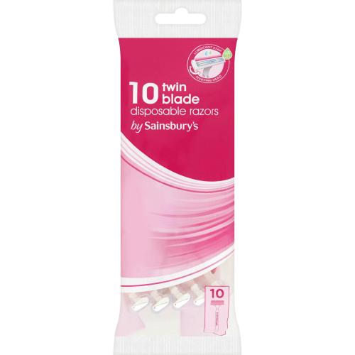 Sainsbury's Twin Blade Female Disposable Razors (10) Compare Prices