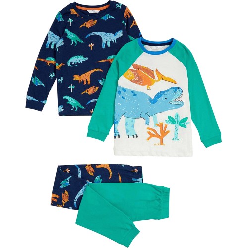 M S TB Pure Cotton Dinosaur Pyjamas Green Mix 4 5 Y 2 Compare