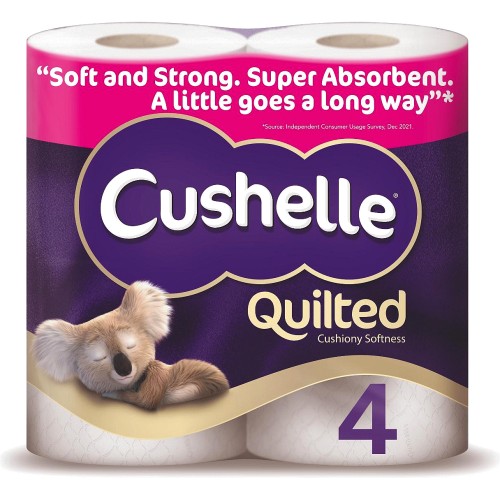 Cushelle Quilted Toilet Roll 4 Rolls 4 Roll (4) Compare Prices Trolley.co.uk