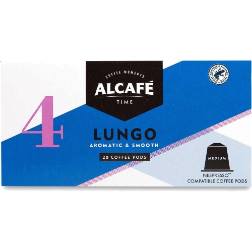 Alcafe Lungo 20 Aromatic Smooth Coffee Pods Compare Prices Where To Buy Trolley