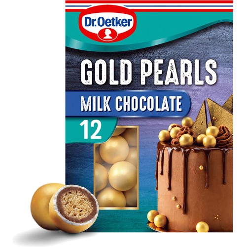 Dr Oetker 12 Milk Chocolate Gold Pearls
