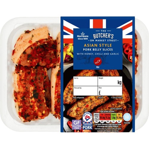 Morrisons Global Grill Honey Chilli & Garlic Pork Belly Slices (455g