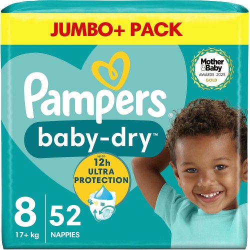 Pampers Baby-Dry Nappy Pants Size 7, 25 Nappies, 17kg+, Essential Pack, £12.00