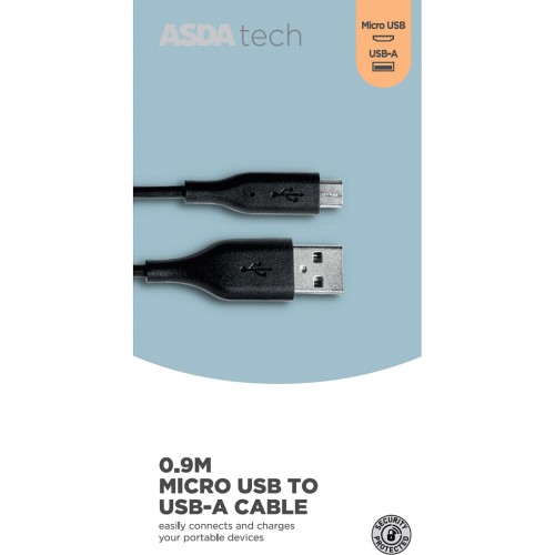 ASDA Tech Micro USB Cable Black (0.9m) - Compare Prices & Where To Buy ...