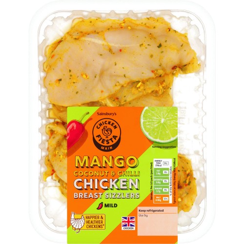 Sainsbury's Mango Coconut & Chilli Chicken Breast Sizzlers (315g