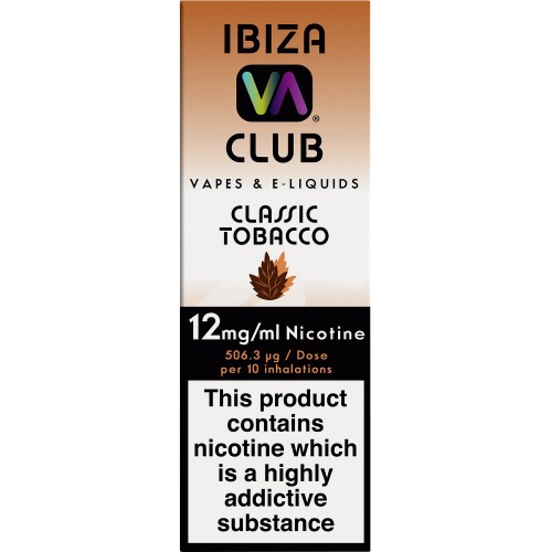 Ibiza Club Vapes & E-Liquids Classic Tobacco (12mg) - Compare Prices &  Where To Buy