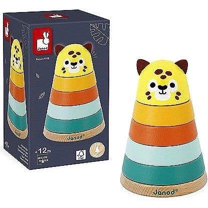 Janod Scatola Delle Forme Geometriche In Legno – Gioco Educativo Per Bambini 12 Mesi+, 6 Pezzi (Triangoli, Cerchi, Quadrati)