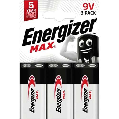 Batería alcalina 9V Max Energizer