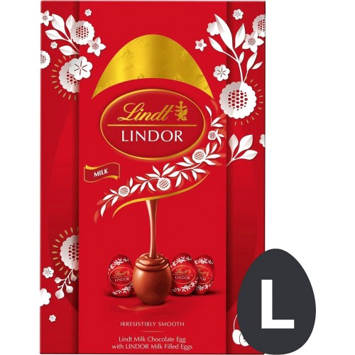 Lindt Lindor Milk Chocolate Egg with Milk Chocolate Filled Eggs (322g