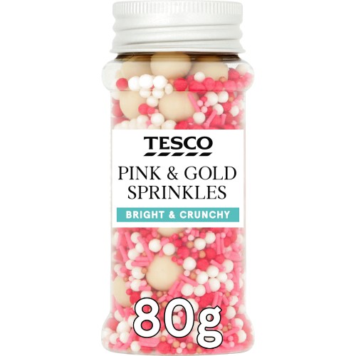 Tesco Pink And Gold Sprinkles