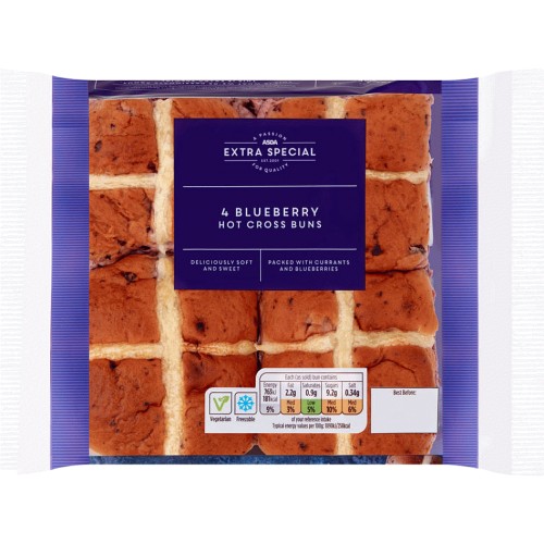 ASDA Extra Special 4 Blueberry Hot Cross Buns (4) Compare Prices