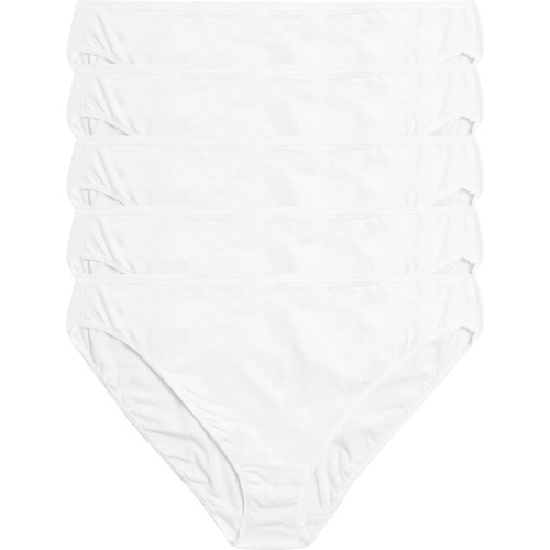 M&S Collection No VPL Cotton Modal High Leg Knickers 8 White (5