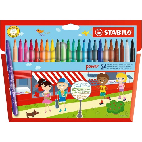 STABILO Power colouring pens wallet of 24 assorted colours (24) - Compare  Prices & Where To Buy 