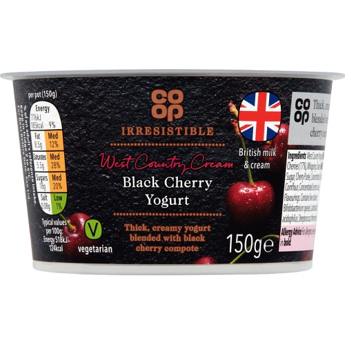 Irresistible West Country Cream Black Cherry Yogurt