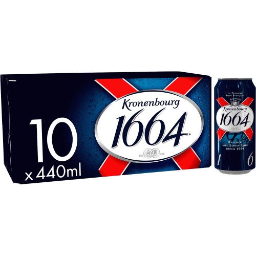 Kronenbourg 1664 Lager Beer Cans (10 x 440ml)