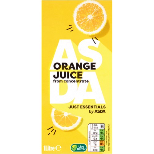 JUST ESSENTIALS by ASDA Orange Juice (1 Litre) Compare Prices & Where