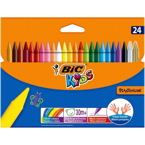 BIC Kids Plastidecor Crayons Wallet of 24